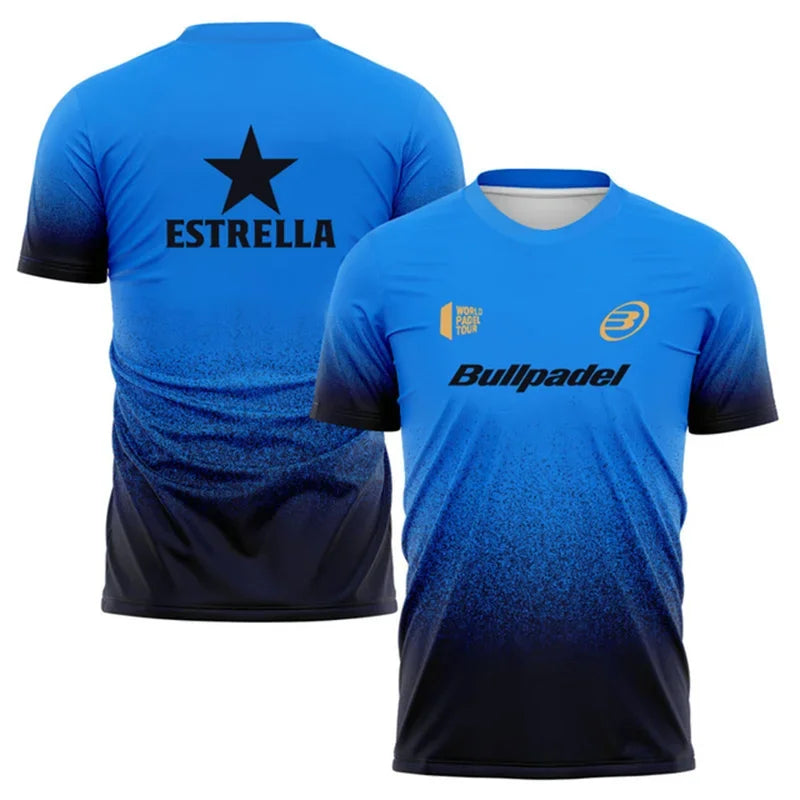Gradient Padel Short Sleeve T-shirt For Sports Outfits