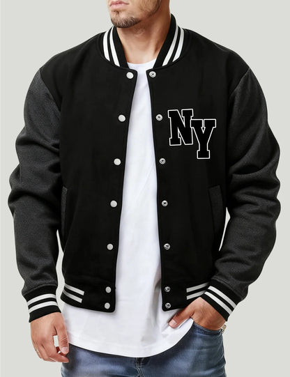 Long Sleeve Casual Streetwear Jacket with Front Closure and Pockets