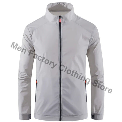 Collared Long Sleeve Full Zip Outdoor Hiking Jacket with Pockets
