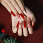 Gold Powder Christmas Fake Nails