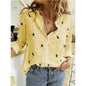 Women's V Neck Long Sleeve Button Front Shirt