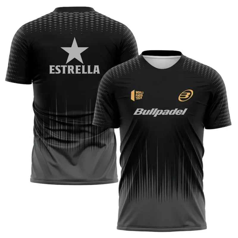 Gradient Padel Short Sleeve T-shirt For Sports Outfits