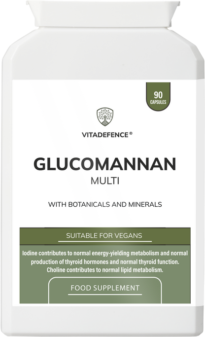 Glucomannan Multi – Vitamin B6, Choline, Minerals & Botanicals – 90 Vegan Capsules