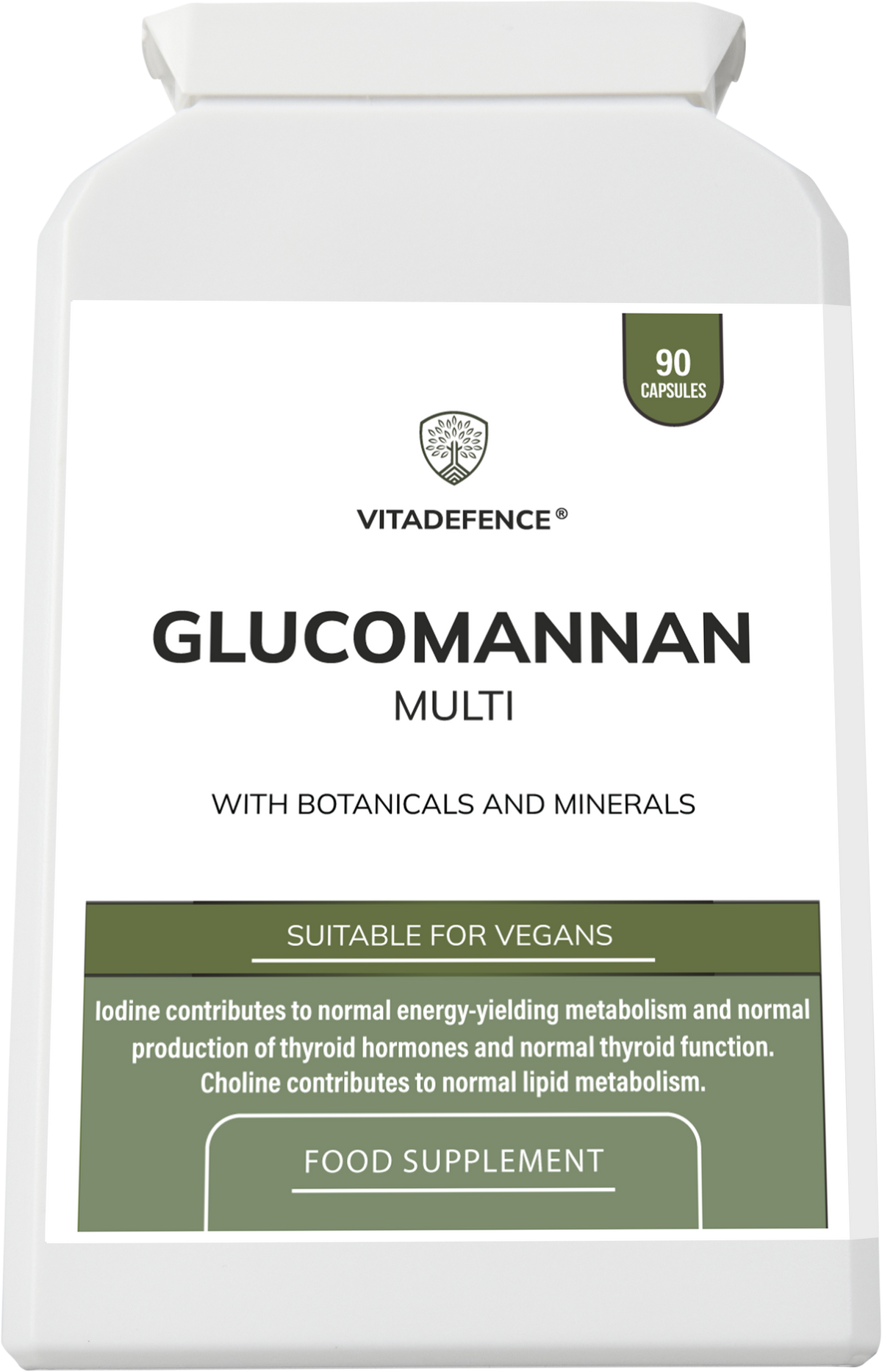Glucomannan Multi – Vitamin B6, Choline, Minerals & Botanicals – 90 Vegan Capsules